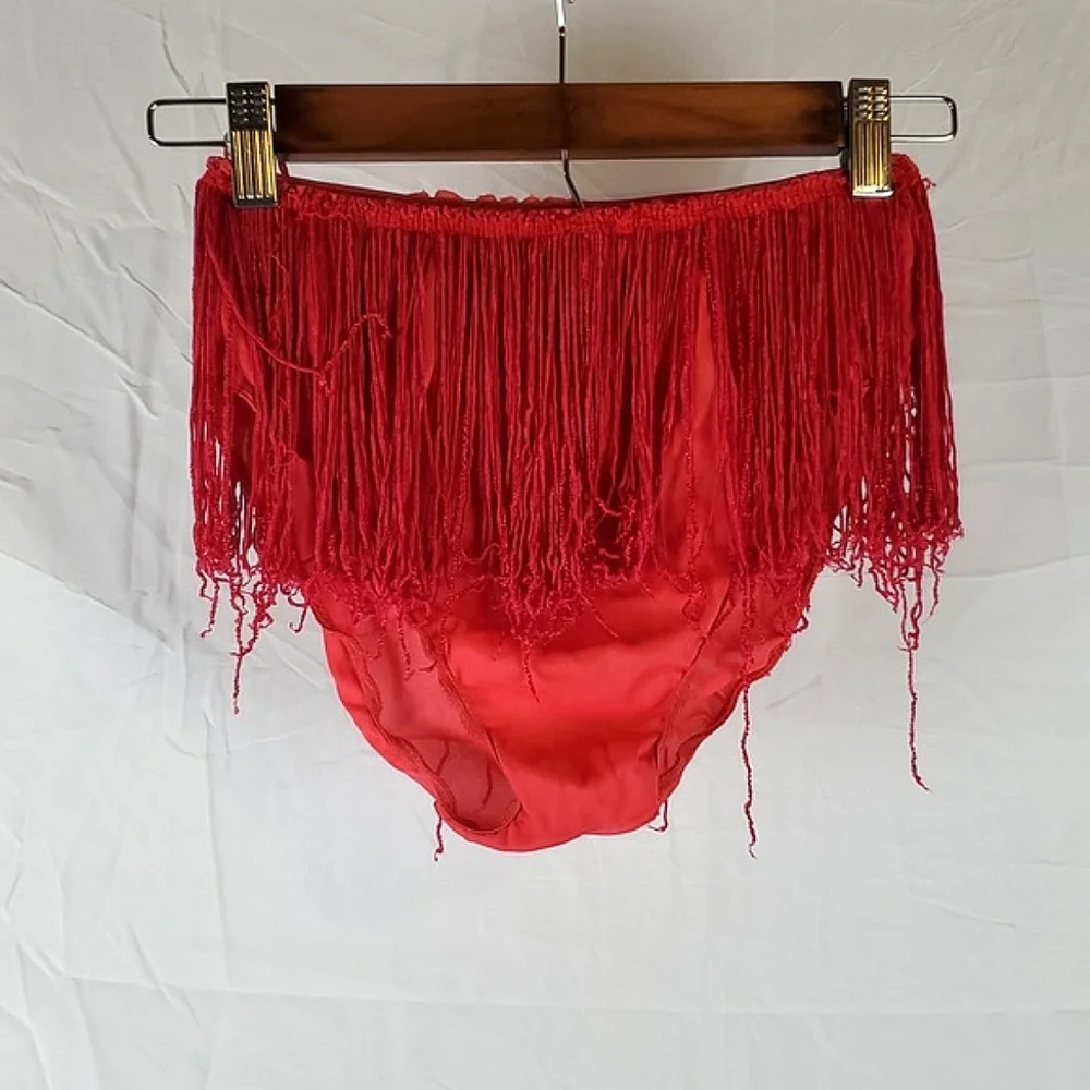 Vintage Red Fringe‎ Matching Boudoir Set